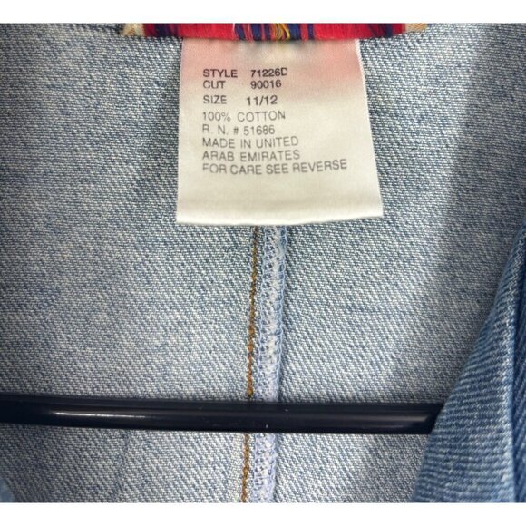 Vintage Denim Vest Button Up Dress Blue 11/12 Medium - Picture 4 of 4